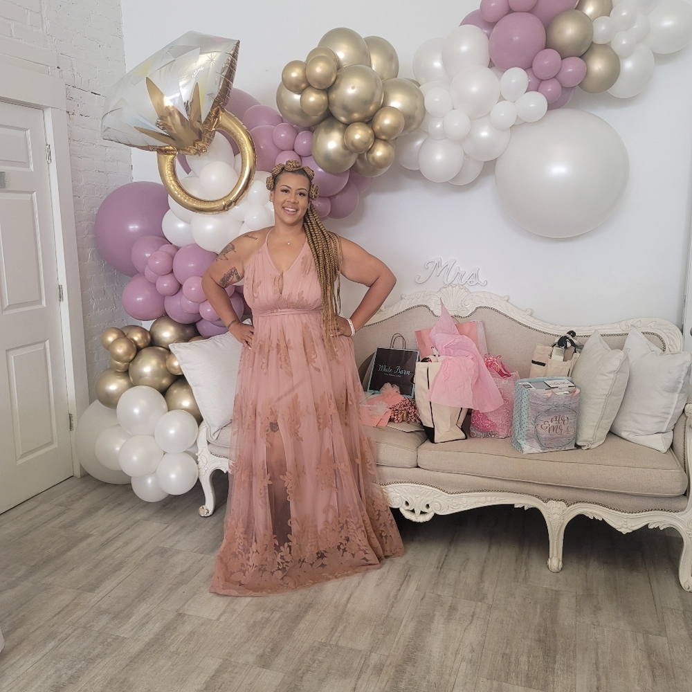 Pink dress sheer